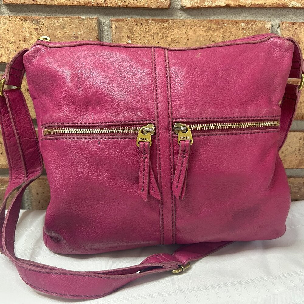 FOSSIL Fuschsia Leather ERIN Crossbody Bag